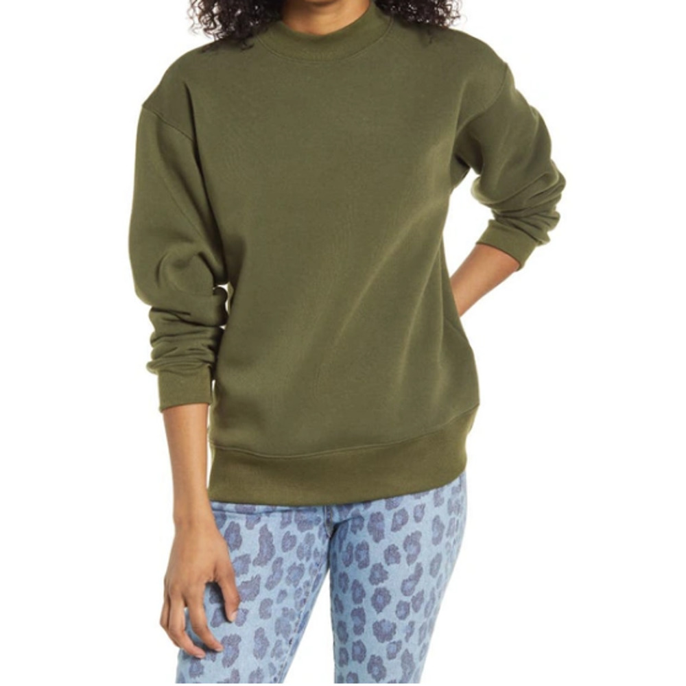 BP Women's Long Sleeve Mock Neck Slouchy Sweatshirts Pullover Gray XS, $49 NWT